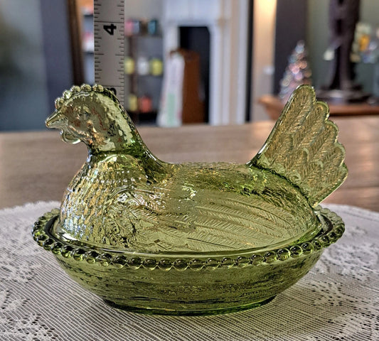 Hen On Nest Original Rose's Closet W/Box & Sticker, Small Indiana Style